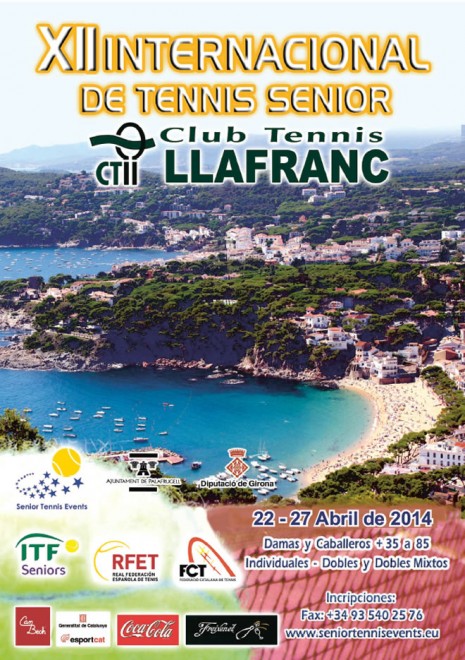 Del 22 al 27 d’abril  les instal·lacions del Club Tennis Llafranc acolliran el XII Internacional de Tennis Sènior